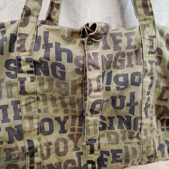 H&M Olive and Brown Graphic Tote Bag - Picture 3 of 8